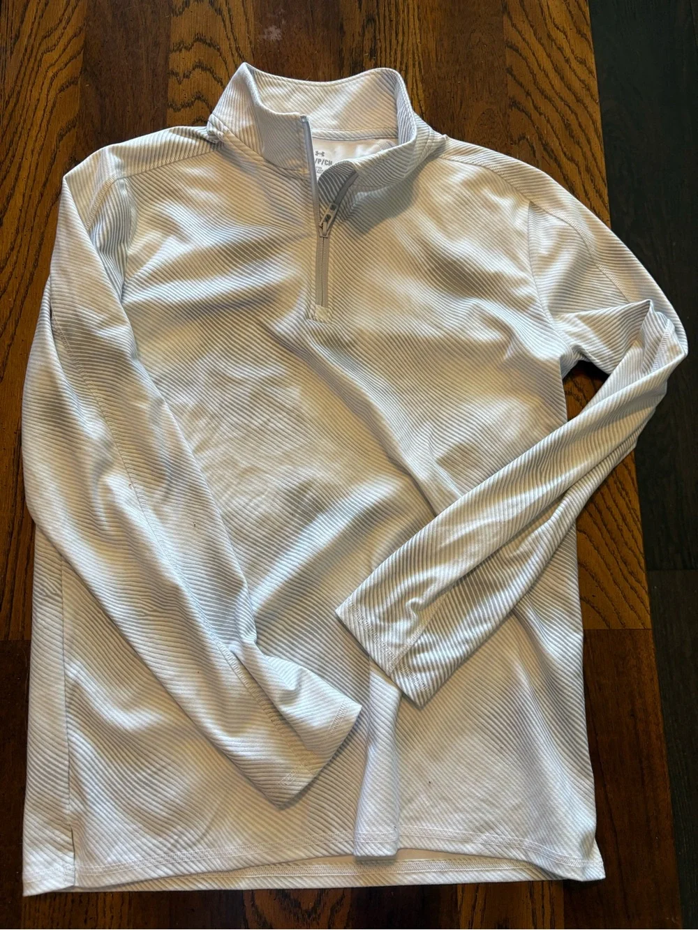Under Armour White Textured Quarter-Zip Pullover